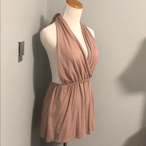 Taupe Backless Romper